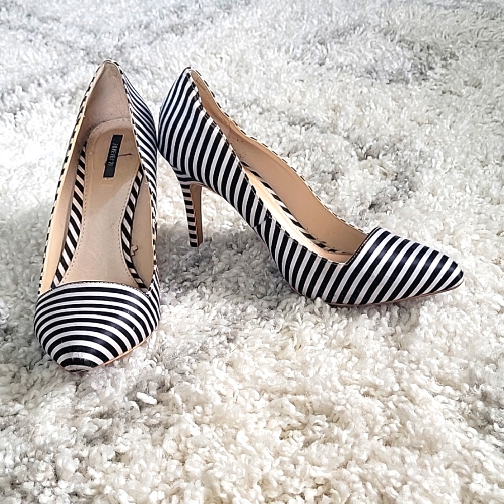 Forever21 Striped 4 inch Heels